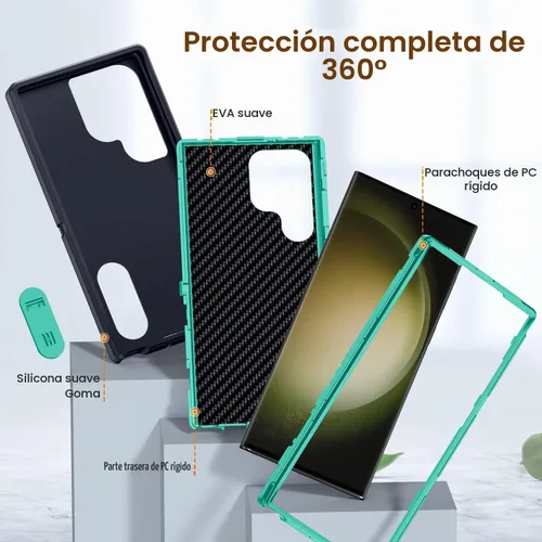 Vista 3 de BaHaHoues Funda para Samsung Galaxy S23 Ultra con soporte integrado, a prueba de golpes y caídas de grado militar para Galaxy S23 Ultra 5G