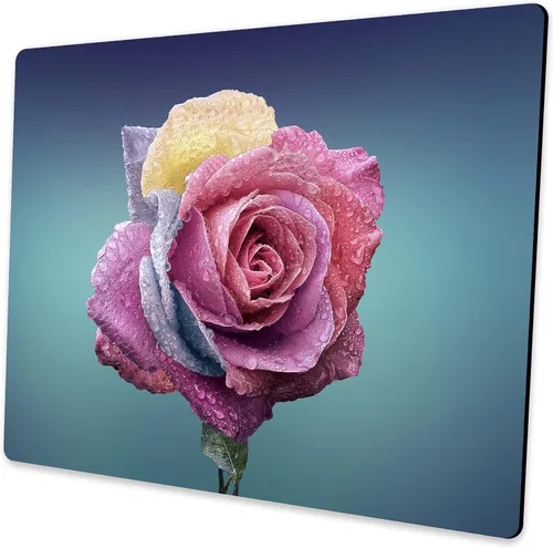Vista 31 de Alfombrilla de mouse con diseño de flores 3D, alfombrilla de mouse personalizada para computadora portátil, accesorios de decoración de oficina