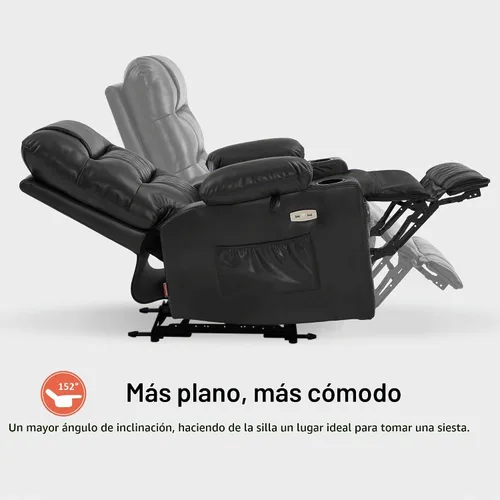 Vista 4 de MCombo Zero Gravity Power Silla reclinable con calor y masaje PR621 (negro)