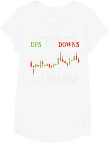 Vista 61 de Life Ups And Downs Day Trading Crypto Stock Market Trader T-Shirt, Negro