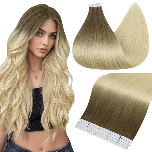 Vista 41 de Full Shine - Extensiones de cabello humano con cinta adhesiva, 10 pulgadas, sin costuras, color 1 negro azabache de 1.06 oz, cinta invisible