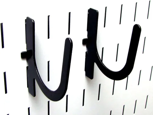 Vista 3 de Wall Control 10-UH-003 B Gancho en U ranurado para tablero de clavijas Wall Control solamente, 3 pulgadas, negro