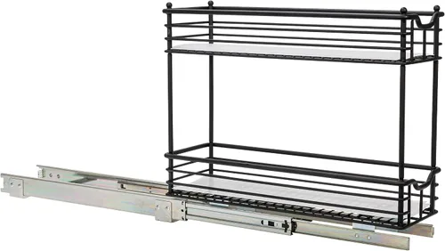 Vista 11 de Household Essentials Organizador extraíble de dos niveles de acero negro mate