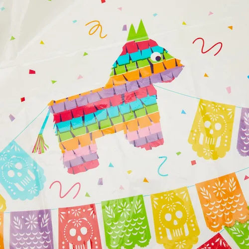 Vista 4 de Mantel de plástico para fiesta mexicana, 54 x 84 pulgadas