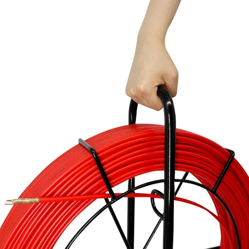 Vista 4 de Varilla de extractor de cinta de pescado continua de 4.5MM 350FT de conducto de fibra de vidrio con soporte de carrete de acero