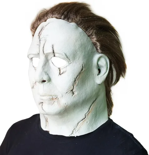 Vista 3 de Máscara de Michael Myers con peluca para adultos de Halloween