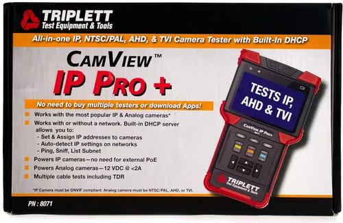 Vista 13 de Triplett 8071 CamView IP Pro+ CCTV Cámara Probador con servidor DHCP incorporado - IP, NTSC/PAL, AHD, TVI