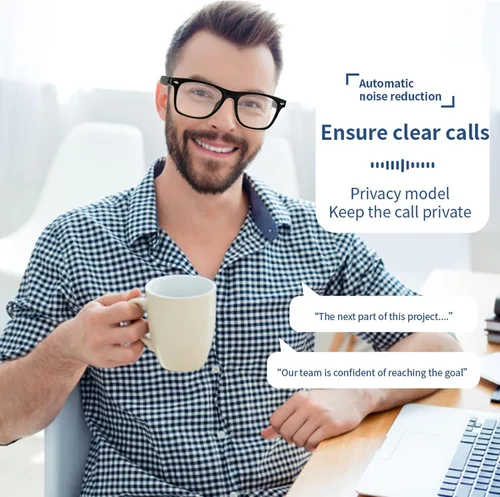 Vista 5 de Xmenha Gafas de sol inteligentes Bluetooth para hombres con altavoces, Bluetooth lentes inteligentes con dientes azules, audio con luz azul, gafas
