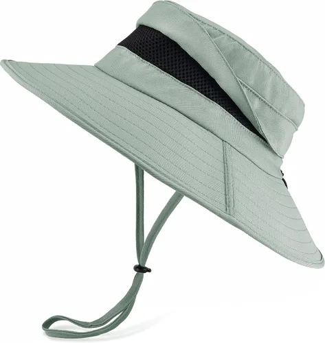 Vista 17 de Sombrero Boonie de ala ancha impermeable UPF 50+ para hombre, protección contra el sol y la lluvia Beige