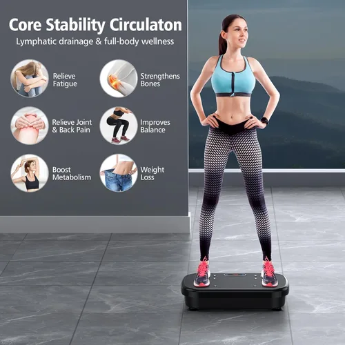 Vista 5 de PUREROYI Vibration Plate Exercise Machine, 180 Speeds Workout Vibrating Plate for Lymphatic Drainage Weight Loss, Whole Body Vibration Platform