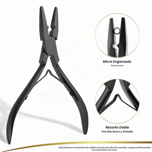 Vista 2 de EHDIS Alicates de extensión de cabello, alicates multifuncionales de microenlaces, herramienta de extensión de cabello para microenlace, micro