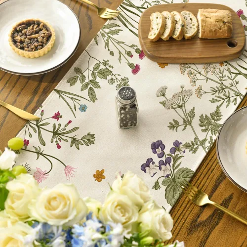Vista 4 de Artoid Mode Camino de mesa de primavera de flores, decoración de mesa de comedor de cocina de temporada para decoración de fiesta del hogar, 13 x 72