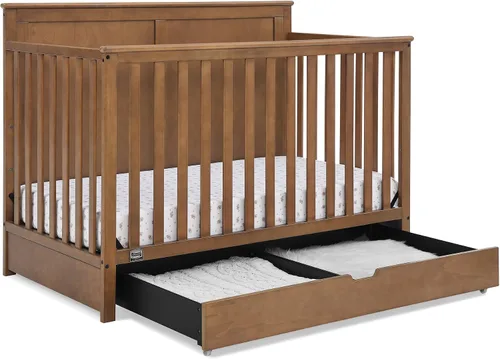 Vista 6 de Simmons Kids Logan - Cuna convertible 6 en 1 con cajón inferior, certificado Greenguard Gold, castaño