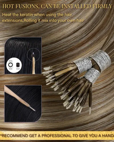 Vista 44 de 【Descuento】Hetto - Extensiones de cabello con cinta adhesiva, 40g, extensiones de cabello humano, color rubio ceniza oscuro degradado a rubio medio