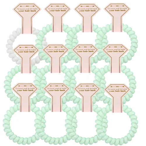 Vista 13 de Lazos para el cabello, 12 bobinas en espiral para despedida de soltera, regalo de dama de honor para novia, boda, mujeres, fiestas, invitados, Negro