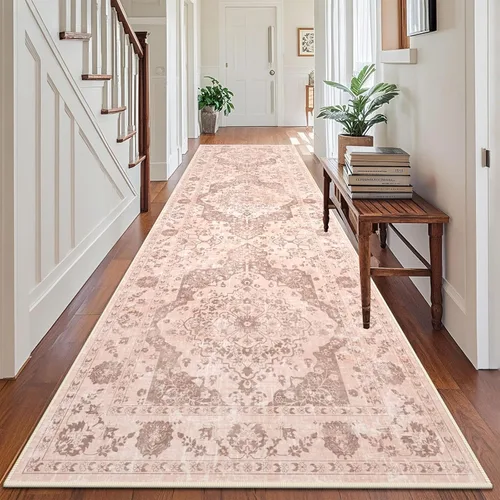 Vista 40 de nesrt Alfombra bohemia lavable de 2 x 10 pies, suave, antideslizante, extra larga, alfombra de cocina, color negro, vintage, geométrico, camino