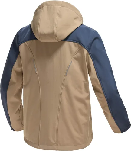 Vista 2 de TBMPOY Chaqueta Softshell con capucha para hombre, impermeable, resistente al viento, esquí, senderismo, ropa exterior con forro polar