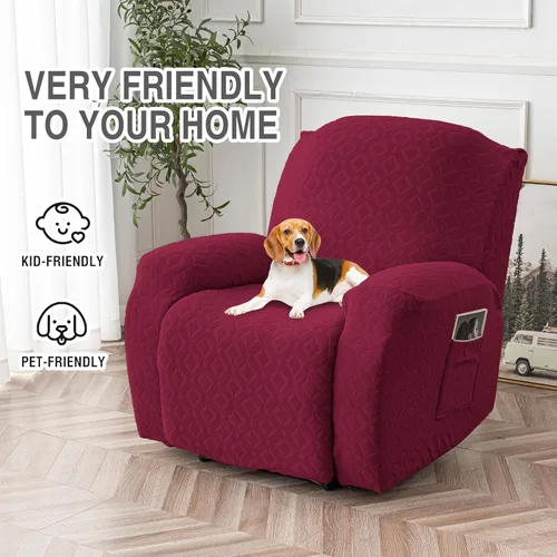 Vista 230 de Gennia Funda Impermeable para Silla Reclinable, Fundas Elásticas para Sofá Reclinable con Bolsillos, Fundas Lavables para Silla Reclinable Lazy Boy