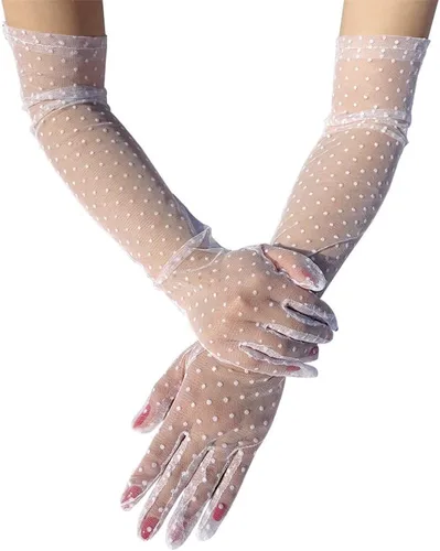 Vista 6 de Guantes de encaje de muchos estilos para mujeres o niñas Manga de brazo ahuecada años 80