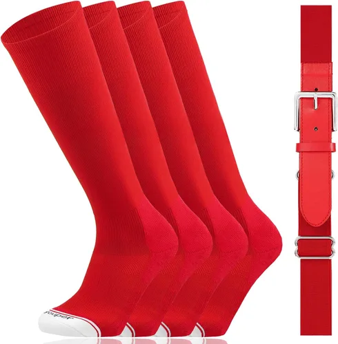 Vista 12 de Youper Combo de calcetines de béisbol y cinturón de élite juvenil (2 pares de calcetines y 1 cinturón)
