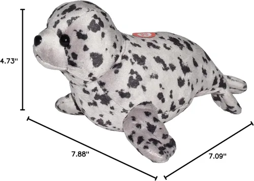 Vista 6 de Wild Republic Wild Calls Harbor Seal, sonido de animal auténtico, animal de peluche, 8 pulgadas, regalo para niños, juguete de peluche, botellas