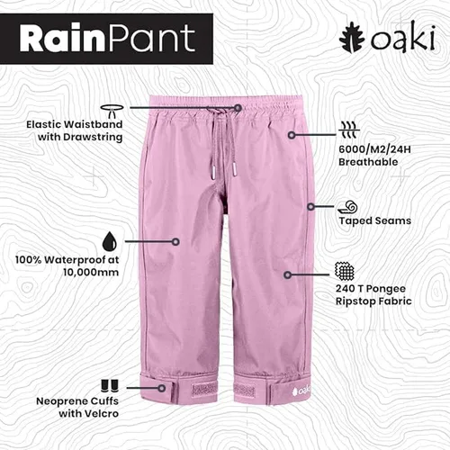 Vista 3 de Oakiwear Pantalones de lluvia y senderismo para niños y niños pequeños