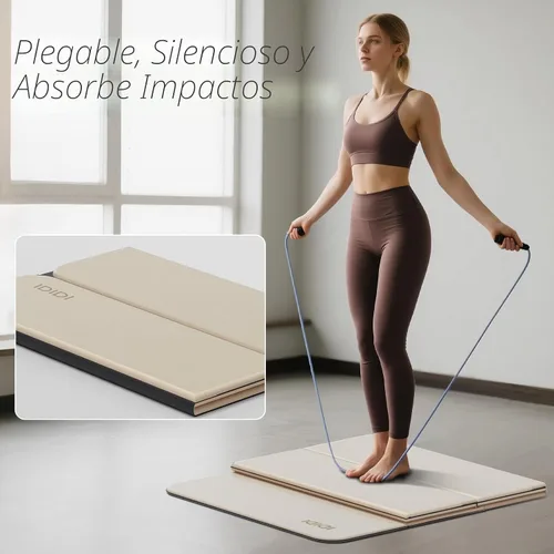 Vista 6 de Foldable Yoga Mat Extra Thick 0.32 Inches(8mm) SGS-certified, odorless POE. Non-slip surface & no curling edges. Great for yoga, Pilates & home