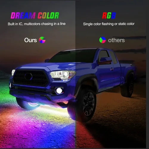 Vista 5 de Nilight 6 Piezas Tiras de Luces de Neón de Acento para Bajos del Automóvil 300 LEDs Multicolor RGB-IC DIY Función Activa de Sonido Modo Música