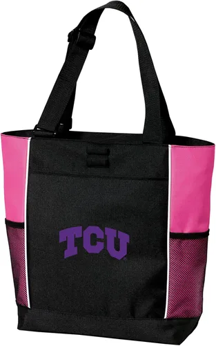 Vista 6 de Broad Bay Official TCU Tote Bag - Zippered Carryall Texas Christian University Logo, 600D Canvas, Adjustable Handles, Front Pocket, Side Mesh