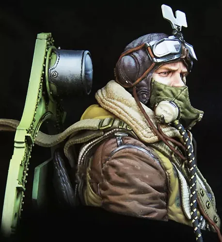 Vista 5 de Risjc 1/10 Figura de resina Modelo de busto Modelo piloto británico de la Segunda Guerra Mundial Kit de modelo fundido a presión/ N58174
