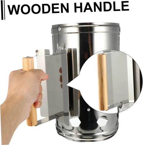 Vista 5 de Yardwe Accesorios de parrilla de cubo de acero inoxidable para parrilla al aire libre, accesorios de arranque de chimenea de cocina al aire libre