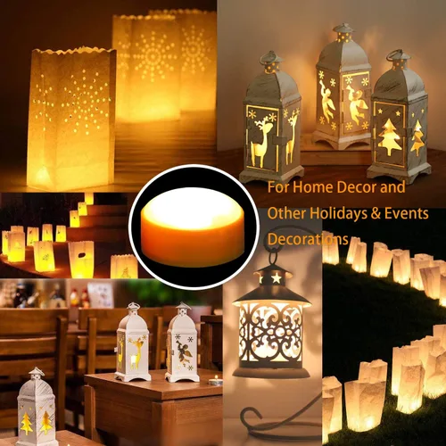 Vista 3 de iZAN Luces LED de calabaza a pilas con control remoto y temporizador, velas parpadeantes brillantes sin llama para decoración del hogar, fiesta