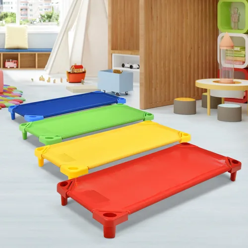 Vista 5 de Giantex Cunas de guardería apilables para dormir, 51 pulgadas de largo x 22.5 pulgadas de ancho, catres portátiles para niños y niños pequeños