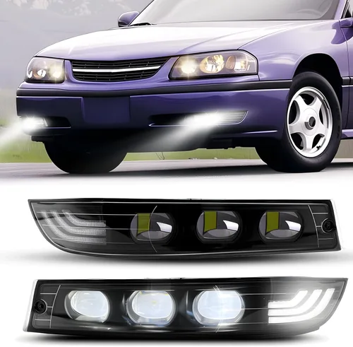 Vista 35 de Luces antiniebla LED y DRL para compatibles con Dodge Dakota 1997 1998 1999 2000/Dodge Durango 1998-2000, un par de luces antiniebla delanteras