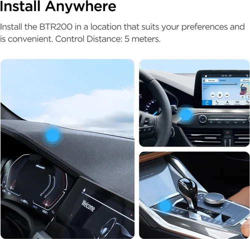 Vista 5 de VIOFO BTR200 Control remoto inalámbrico Bluetooth con bloqueo de eventos, función de encendido/apagado MIC&Wi-Fi y HDR para VIOFO A329S/A229 Pro