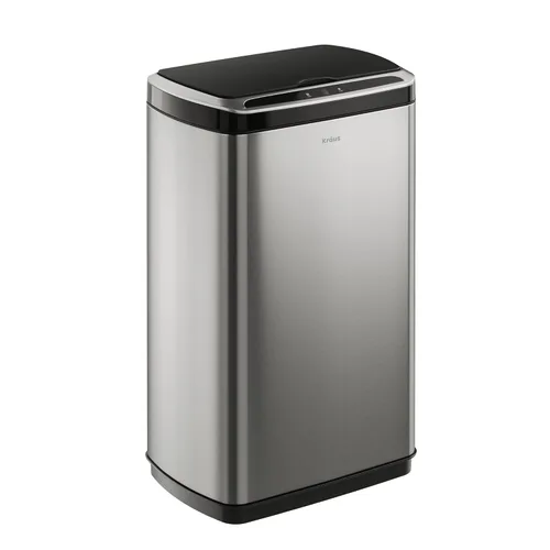 Vista 22 de Kraus GarbagePro Bote de basura rectangular de 13 galones manos libres con sensor de movimiento operado por batería en acabado negro mate con tapa