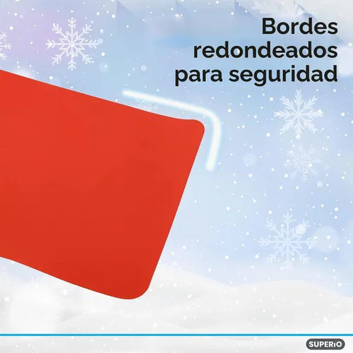 Vista 5 de Superio Snow Slider Mat, Flexible Snow Sled Flying Carpet, Roll up Sleds for Kids 36" / Adults 54" Lightweight Plastic Snowboard Sled, 1 Pack Rojo