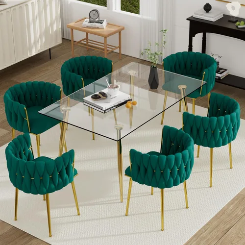 Vista 65 de Juego de mesa de comedor de cristal plateado para 2, juego de mesa cuadrada de lujo moderno de 36 pulgadas, juego de mesa de cocina minimalista de 3