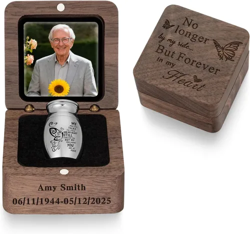 Vista 13 de SOITIS Urna de madera con forma de corazón personalizada, mini urnas para cenizas humanas de 1.2 pulgadas, pequeñas urnas para cenizas humanas