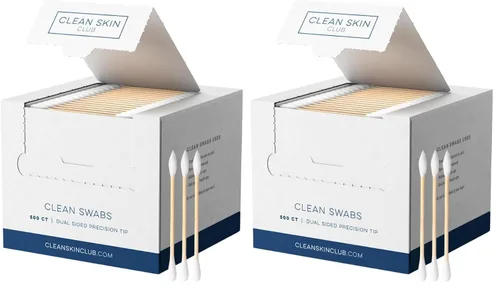 Vista 8 de Clean Skin Club Clean Swabs 500CT Punta puntiaguda Biodegradable + algodón orgánico y bambú Maquillaje y retoques de esmalte de uñas Sin