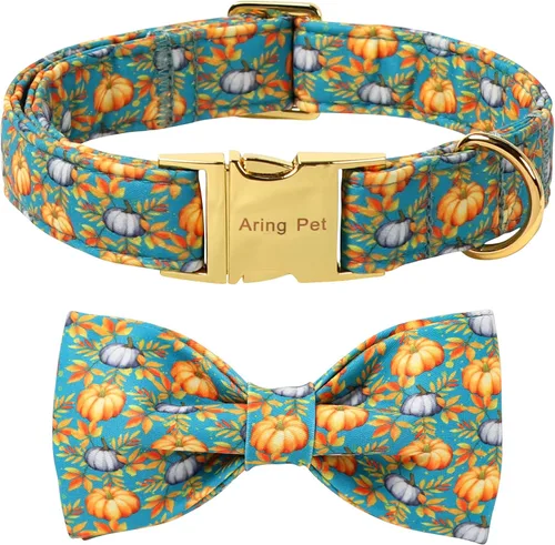 Vista 14 de ARING PET Collar de perro con corbatín, collares de terciopelo para perros con corbatín extraíble, collar de lazo ajustable para perros hembras