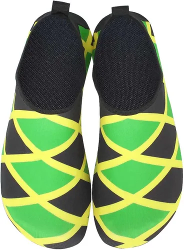 Vista 3 de VOARYISA Zapatos de agua para mujeres y hombres secado rápido para natación playa surf yoga ejercicio bandera de Jamaica reggae rasta del Caribe