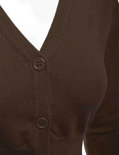 Vista 4 de Cárdigan corto de manga 34 para mujer (S-XXL)