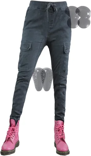 Vista 10 de Pantalones de motocicleta para mujer, leggings con relleno extraíble, detalles de bolsillo grande para aventura (color negro, talla: XXS)