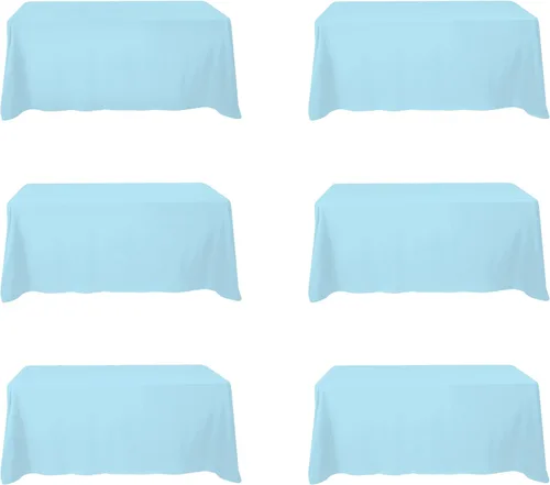 Vista 102 de BRILLMAX - Manteles para mesa rectangular de 6 pies, tela de lino de poliéster, lavable, para boda, recepción, banquete, fiesta de cumpleaños, 60 x
