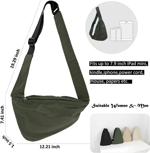 Vista 6 de Croogo Bolso casual bandolera pequeña mochila cruzada al aire libre, mochila de hombro para senderismo, bolsa de día impermeable antirrobo, bolsa
