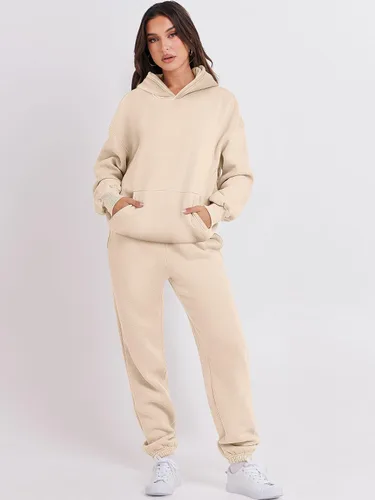 Vista 2 de ANRABESS - Conjunto de 2 piezas para mujer, sudadera holgada con capucha, pantalones de chándal, conjunto de moda Y2K, ropa de otoño