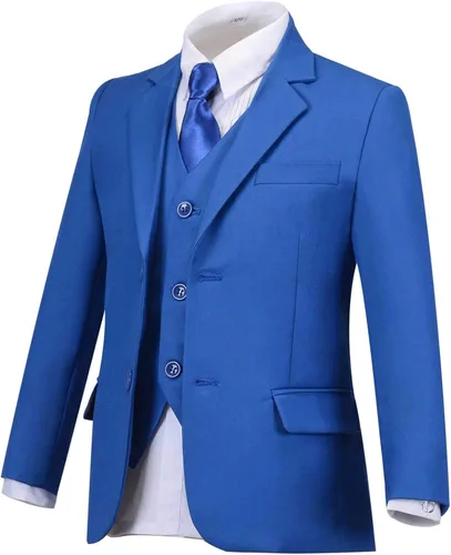 Vista 5 de Addneo Trajes formales de 5 piezas con camisa y chaleco, Blanco