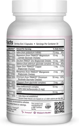 Vista 3 de Maxi Health Vitaminas prenatales para mujeres con metil folato, cápsulas pequeñas de vitaminas prenatales fáciles de tragar, más de 20 vitaminas