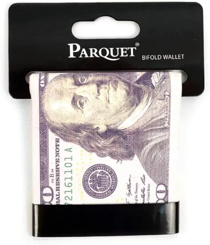 Vista 5 de BG0002698761 Billetera de cuero con estampado de billetes de 100 dólares para hombre 6 bolsillos para tarjetas Multicolor